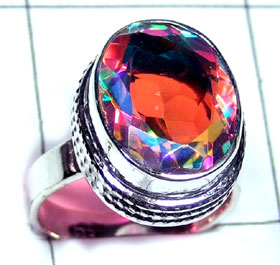 Rainbow Mystic silver Ring-ss5r106