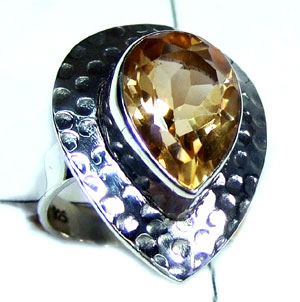 Sterling silver Citrine Ring-ss5r108