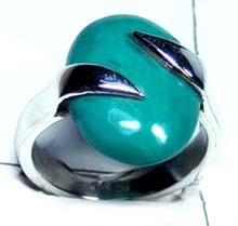 Turquoise Silver gems Ring-ss5r118