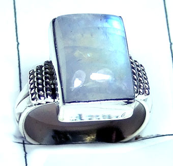 Rainbow Moonstone Silver Ring-ss5r119