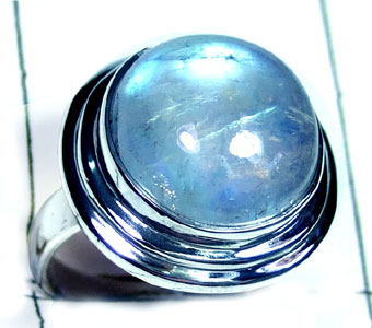 Rainbow Moonstone Silver Ring-ss5r121