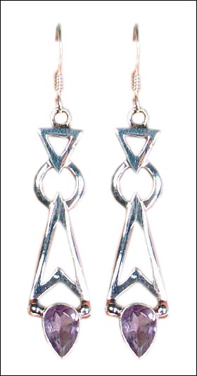 Silver Cut Stone Earring-w2eu016