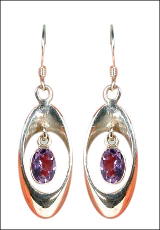 Silver Cut Stone Earring-w2eu025