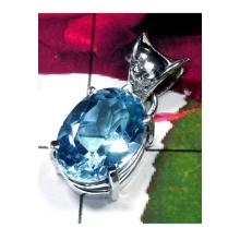 Unique Designer silver Blue Topaz Pendant-BTP008