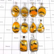 CBP907-10 Pcs. Long Bumble Bee Gemstone Wholesale Pendants 925 Sterling Silver