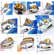 CBP971-10 Pcs. Glamorous Citrine Gemstone 925 Sterling Silver Designer Casting Rings