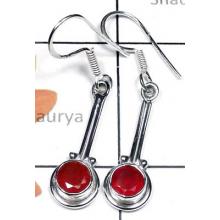 Faceted Carnelian gems silver Earring-CLE002