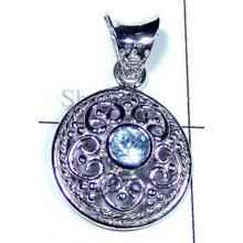 Blue Topaz silver casting Pendant-ICP014