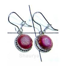 Lovely Titanium Window Drusy Gemstone Earrings-IDE018