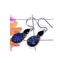925 Sterling silver flat Drusy Earring-IDE019