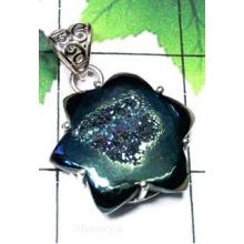 925 sterling silver Carving Drusy Pendant-IDP002