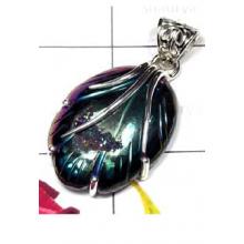 Silver with Carving Drusy Pendant-IDP003