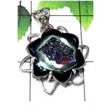 Carving titanium Drusy Pendant-IDP004