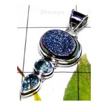 Wholesale silver window Drusy Pendant-IDP011C