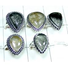 92.5 Sterling silver Routile Rings Value Pack-JVR019