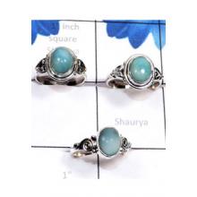 RBS807-Wholesale Lot 3 Pcs Beautiful Ring Larimar Gemstone Made In 925 Sterling Silver