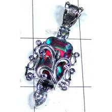 Unique silver designer Rainbow Mystic Pendant-S10P420
