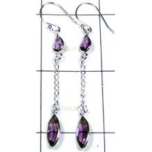Exclusive Design Cut Amthyst Bejel Earring﻿-S12E021
