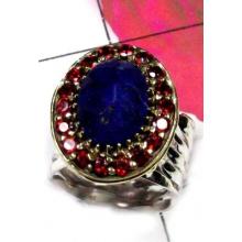 Lapis with Two tone silver Ring-SAR2