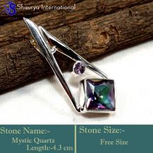 IPC991-Multicolour Mystic Quartz Gemstone 925 Sterling Silver Pendants