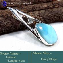 IPC972-Sky Blue Larimar Gemstone 925 Sterling Silver Designer Pendants
