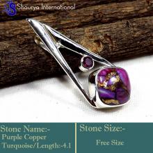 IPC971-Purple Copper Turquoise Gemstone Fashionable Handmade Pendants 925 Sterling Silver
