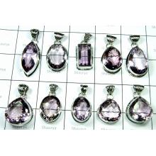 New Cut Pink Amethyst Stone Pendants Lot-SS6FP012