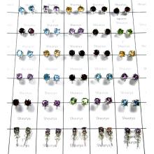 New Cut Multi stone 30 Pairs Studd Earrings lot-SS6YCE001