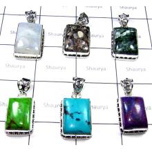 Multi Cab Stone Pendants Lot-SS6YP011