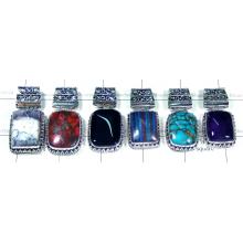6 Pcs Oxodised silver Pendants - SYP042