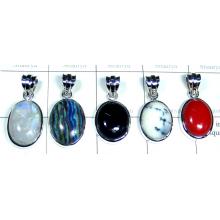5 Pcs Handmade silver gems Pendants - SYP081