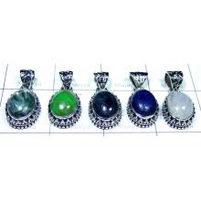 Color gems silver Pendants-SYP143