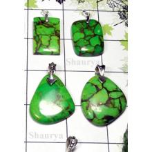 W2DP996-250 gm-Natural Green Copper Turquoise Pendants