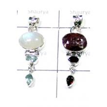 W2LCP982-10 Pcs-Natural Cut & Cab Stone Light Weight Pendants