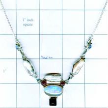 Silver cabochon necklace-jsk2n012