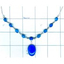 Silver cabochon necklace-jsk2n015