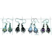4 Pair Cab Stone Earrings-jye135