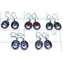 5 Prs Color gemstone Earrings - jye242