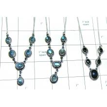 3 Pcs silver gems Necklaces-jyn010