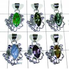 6 Pca silver gems Pendant-jyp492