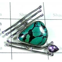 Silver magic turquoise pendent-nscsp202