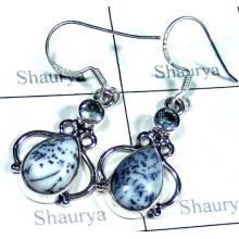 Silver cut & cab Earringss5e150