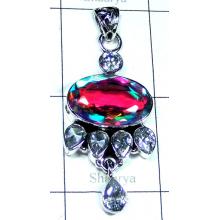 Sterling silver Rainbow Mystic Pendant-ss5p226