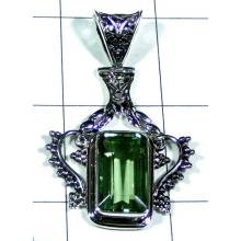 Silver Green Amethyst Pendant-ss5p275