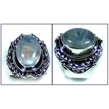 Silver Rainbow Moonstone Ring-ss5r076