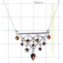 Silver gemstone Necklace-w2fn003
