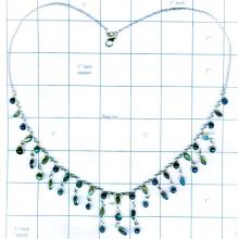 Silver gem stone necklace collection-w8n018